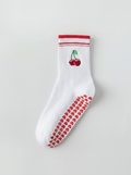 RED CHERRY PILATES GRIP SOCKS
