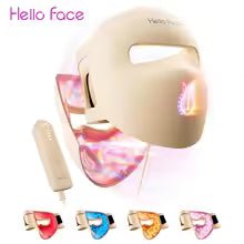 Leanora 7 Color LED Face Mask with Neck Wireless Portable Red Light Therapy for Anti-Aging, Wrinkles, Skin Rejuvenation